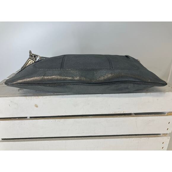 COACH POPPY 18807 SMALL SILVER METALIC SPARKEL SHOULDER BAG - Picture 6 of 16